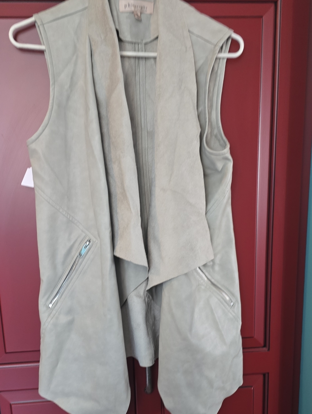 Philosophy Draped Suede Vest